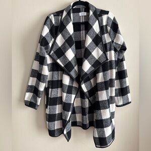 Dress Barn Black and White Plaid Coat - S/M